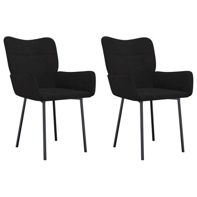 vidaXL Dining Chairs, 2 Pcs, Black Velvet