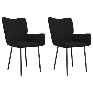 vidaXL Dining Chairs, 2 Pcs, Black Velvet - 1 of 4