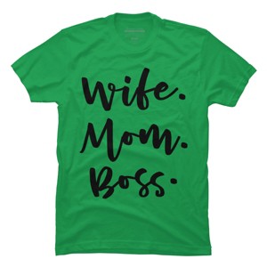 Men's Design By Humans Wife. Mom. Boss. By TheBlackCatPrints T-Shirt - 1 of 2