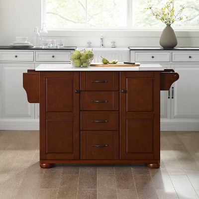 Eleanor Mahogany and White Granite Top Kitchen Island