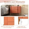 PAGED Modern Nightstand with 2 Storage Drawer, Fluted Side Table with Golden Metal Handles and Legs, Bedside Table for Bedroom, Living Room - 2 of 4