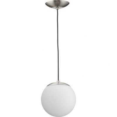 Atwell Brushed Nickel and Opal Glass Globe Pendant Light