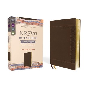 Nrsvue, Holy Bible with Apocrypha, Personal Size, Leathersoft, Brown, Comfort Print - by  Zondervan (Leather Bound) - 1 of 1