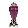 Vynxaria Tall Burgundy Ceramic Urn-Shaped Table Lamp with Linen Shade - 2 of 4