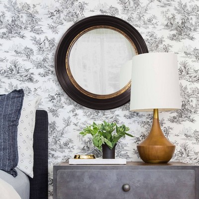 Rex 25" Round Gold Leaf Convex Wall Mirror