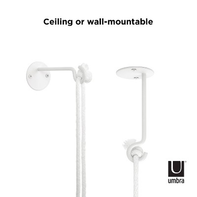 White Ceramic Bowl-Shaped Hanging Planter