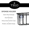 Trio Home Sink Sponge Organizer Caddy, Strong Transparent Suction Cups, Rust Resistant, Quick Drying  - Black - 3 of 4