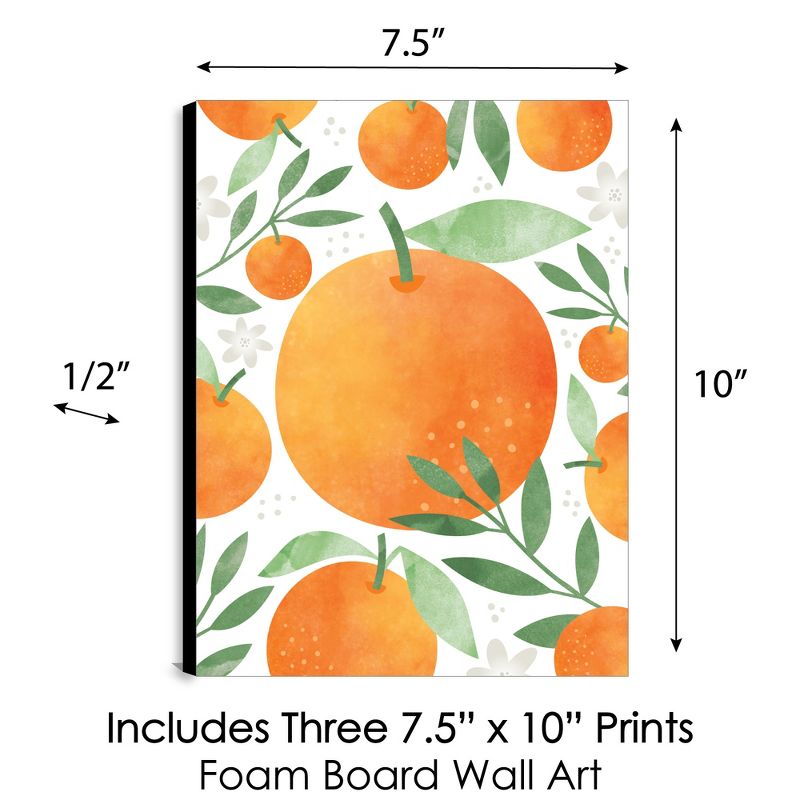 Big Dot of Happiness Little Clementine - Orange Citrus Kitchen Wall Art and Kids Room Decor - 7.5 x 10 inches - Set of 3 Prints, 5 of 7