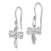 Black Bow Jewelry Diamond Ribbon Cross Dangle Earrings in Sterling Silver - 2 of 4