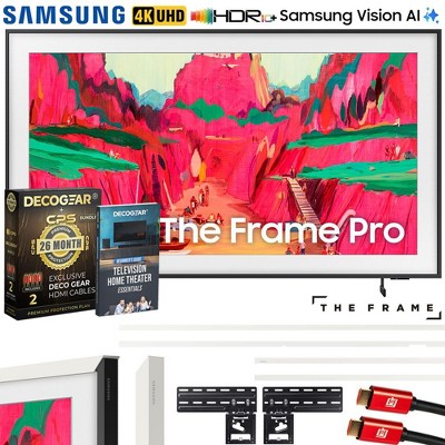 Samsung 65" The Frame Pro Neo QLED 4K TV (2025) with White Bezel + Protection Bundle