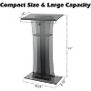 47in Tall Floor-Standing Acrylic Podium with Storage Compartments, Easy to Move, Suitable for Offices, Conference Rooms, Schools, Churches, Black - 2 of 4