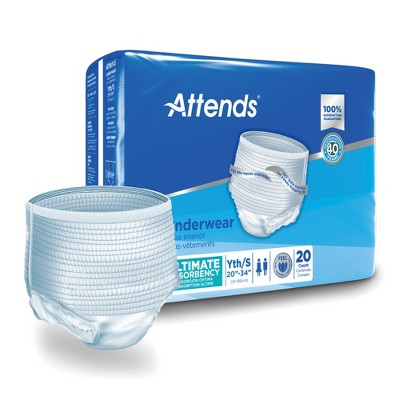 Attends Advanced Disposable Underwear Pull On with Tear Away Seams Small, APP0710, Heavy, 20 Ct