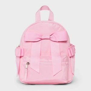 Girls' 8.5" Mini Bows Backpack - art class™ Pink: Lightweight Dome Design, 2-Bottle Holders - 1 of 4