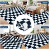 Nasitip Shaggy Checkered Rug Premium Shaggy Fluffy Rugs for Living Room Hallway Bedroom Bedside Shag Fuzzy Floor Carpet for Nursery Dorm - 4 of 4