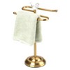 Home Mart Goods Gold Brushed Stainless Steel Dove S-Design Fingertip Towel Holder With Heavy Base - 3 of 4