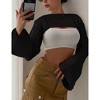 Clearlove Sweaters for Women Bell Long Sleeve Crewneck Pullover Crop top Knit Sweater Top - 2 of 4