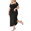 Agnes Orinda Women's Plus Size Spaghetti Strap Cowl Neck Ruched Cami with Shawl Maxi Bodycon Dress - 2 of 4