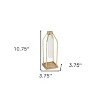 HomeRoots 11" Gold Clear And Natural Metal Glass And Wood Test Tube Table Vase - 3 of 4
