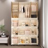 ORRD Portable Wardrobe Closet with 17 Magnetic Doors, Hanging Rod & 6 Hangers - White Baby Storage Cabinet - 4 of 4