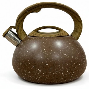 Stainless Steel Whistling Tea Kettle, 3qt Fast Boil Tea Pot with Heat Resistant Handle, Tapered Marble Finish, Durable Stovetop & Gas Tea Kettles - 1 of 4