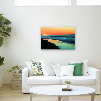 Sunrise Over Beach Landscape Canvas Art in Vibrant Colors