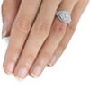 Pompeii3 1 1/10ct Cushion Diamond Halo Engagement Ring Set 10K White Gold - 4 of 4