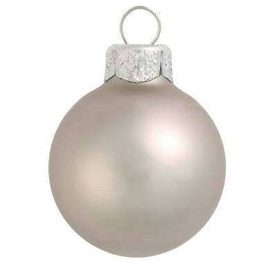 Northlight 40ct Matte Glass Ball Christmas Ornament Set 1.5" - Silver Smoke
