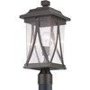 Progress Lighting Abbott 1-Light Outdoor Antique Pewter Post Lantern with Clear Seeded Glass Shade - image 3 of 4