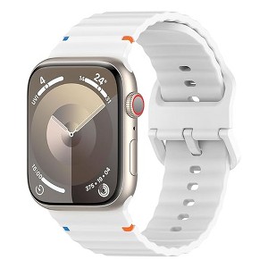 HTUTWOO Wave-Patterned Apple Watch Band, Waterproof Sport Silicone Strap 38/40/41/42/44/45/46/49mm for iWatch Series 11 10 9 8 7 6 5 4 3 2 1 SE Ultra - 1 of 4