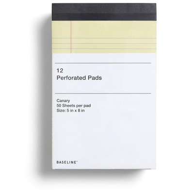 Staples Notepads Narrow Ruled Canary 50 Sheets/Pad BL57656