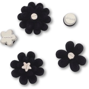 Crocs Jibbitz Black Velvet Flower Shoe Charms 5-Pack - 1 of 4