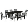 9-Piece Dining Set for 8,Walnut Rectangular Extendable Dining Table  with Upholstered Armless Kitchen Chairs for Dining Room,Farmhouse-Tanpinhause - 2 of 4