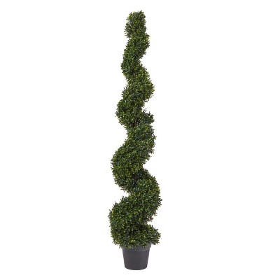 Nature Spring 5' Spiral Faux Boxwood Topiary Tree