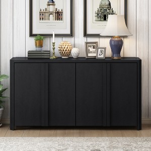 U-Shaped Design Storage Cabinet Dining Cabinet With 4 Doors, Adjustable Shelves, Suitable For Living Room, Entryway And Study Room - 1 of 4