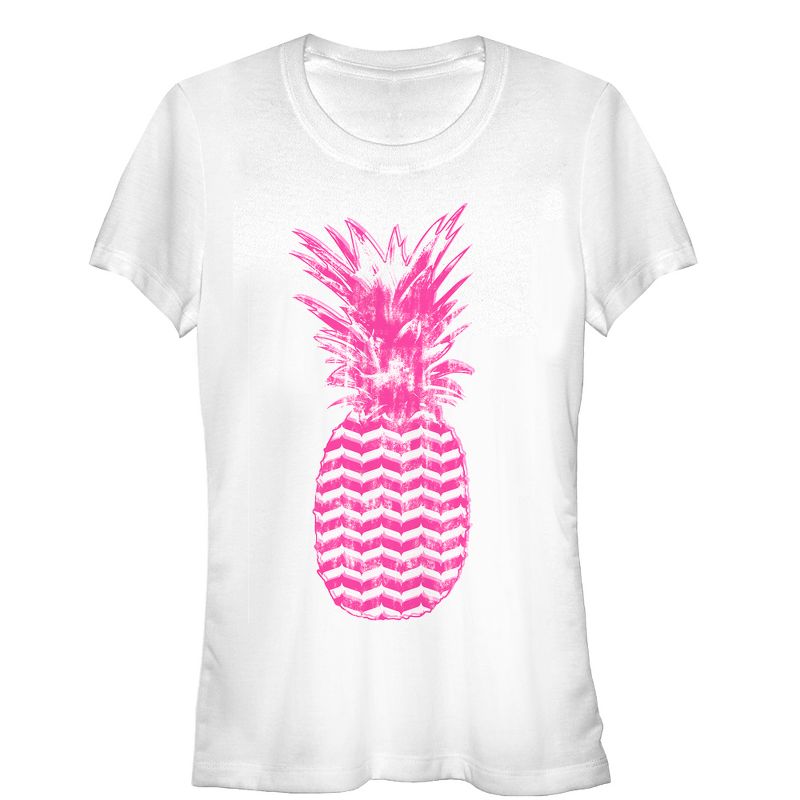 Juniors Womens Lost Gods Geometric Print Pineapple T-Shirt, 1 of 4