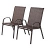 ELJGET 2-Piece Patio Chairs Camping Garden Chairs with Armrest & Backrest for Garden Patio Pool Beach Yard Space Saving - 3 of 4