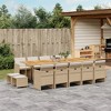 vidaXL Patio Dining Set with Cushions - 15 Piece Beige PE Rattan and Acacia Wood Outdoor Garden Furniture for Patio, Backyard, Deck - 2 of 4