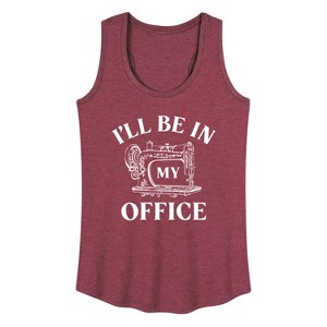 Women's - Instant Message - I'll Be In My Office; Sewing Graphic Racerback Tank - 1 of 4