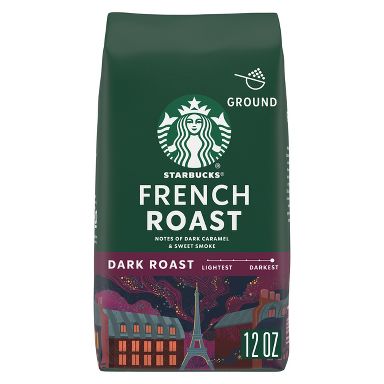 Starbucks Dark Roast Ground Coffee — French Roast — 100% Arabica — 1 bag (12 oz.)