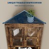 Homhougo Farmhouse Corner Cabinet with Glass Door, Adjustable Shelves & Light, Tall Display Storage for Living Room, Kitchen, Bathroom, Brown - 3 of 4