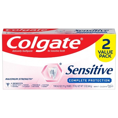 Colgate Sensitive Toothpaste Complete Protection - 6oz/2pk : Target