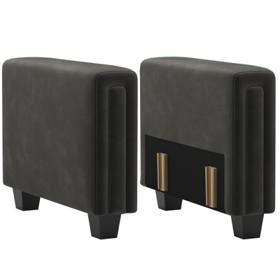 Belffin Modular Velvet Tufted Armrest Pair