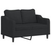 vidaXL Modern 3 Piece Sofa Set with Cushions - Seating Set in Breathable Black Fabric, Indoor or Outdoor Use, Compact Size for Small Spaces - 3 of 4