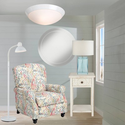 Modern Frosted Glass 13" White Flush Mount Ceiling Bowl