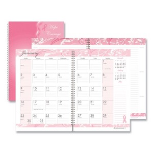 Breast Cancer Awareness Recycled Ruled Monthly Planner/Journal, 10 x 7, Pink Cover, 12-Month (Jan to Dec): 2026 - 1 of 4