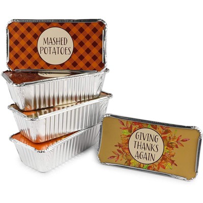 Juvale 50 Pack Disposable Aluminum Foil Loaf Pans with Paper Lids for Thanksgiving, 8.7 x 4.8 x 2.75"