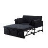 DOMETOUR 46 Inch Pull-out Sleeper Upholstered Sofa Bed with Two Pillows, Convertible Sofa Bed Velvet Loveseat for Living Room Bedroom - 3 of 4