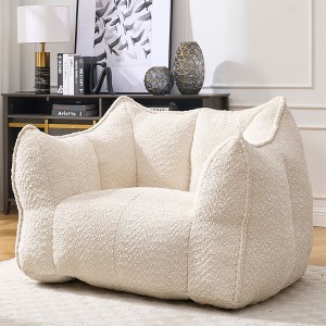 CAVINAS Chenille Fabric Bean Bag Chair with Armrest,Soft Bean Bag Couch,Accent Chairs for Living Room - 1 of 4