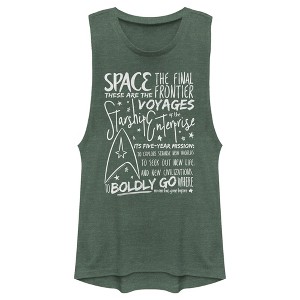 Juniors Womens Star Trek 5-Year Mission Text Festival Muscle Tee - 1 of 4