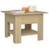 vidaXL Contemporary Coffee Table with Storage Shelf 21.7"x21.7"x16.5" - Sturdy Engineered Wood - Sonoma Oak - 4 of 4